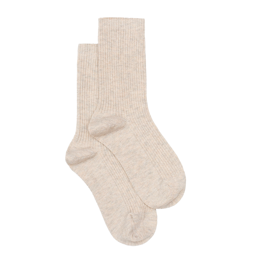 Ribbed lurex socks oat marl