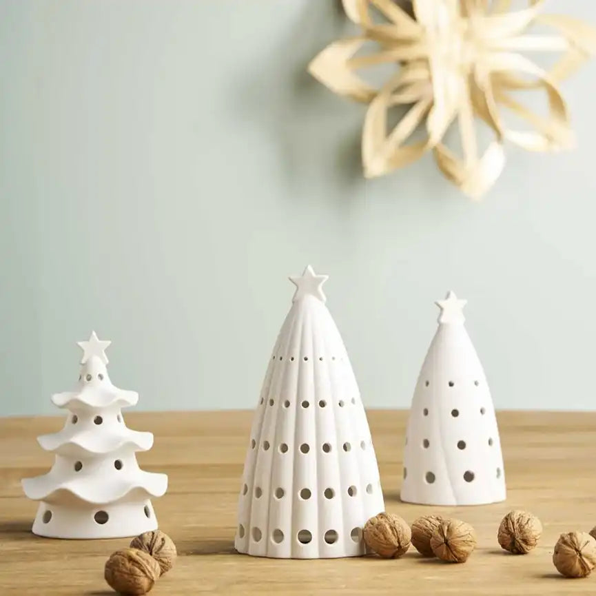 Ceramic LED tealight christmas tree white