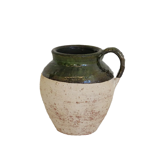 Rustic olive glazed  jug 16cm