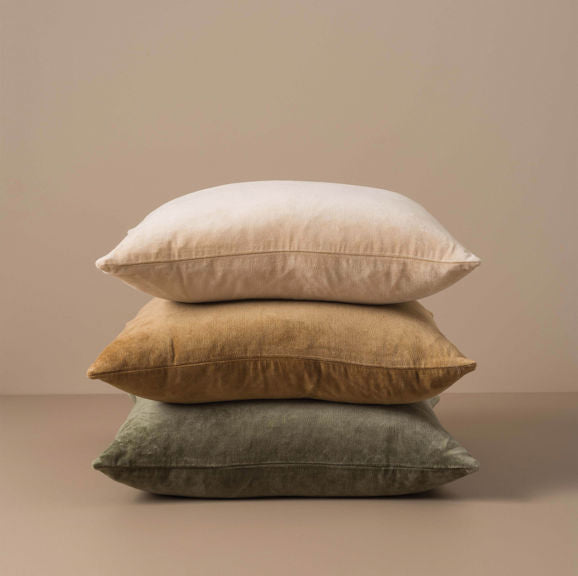 Cotton velvet cushion cover sage 55cm