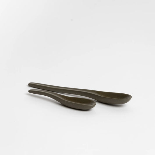 Ceramic spoon 15cm olive green