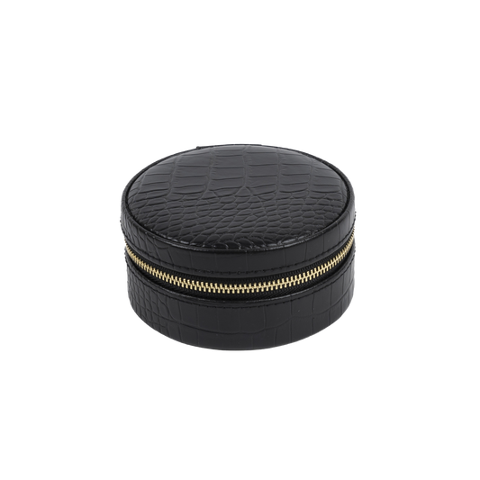 Small round jewellery box black