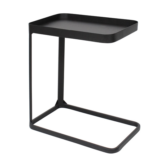 Metal sofa side table rectangular black 30cm