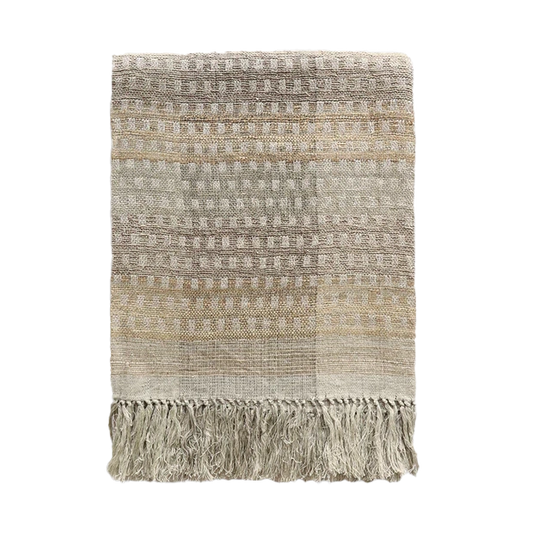 Solano linen silk blend throw ivy 130 x 170cm