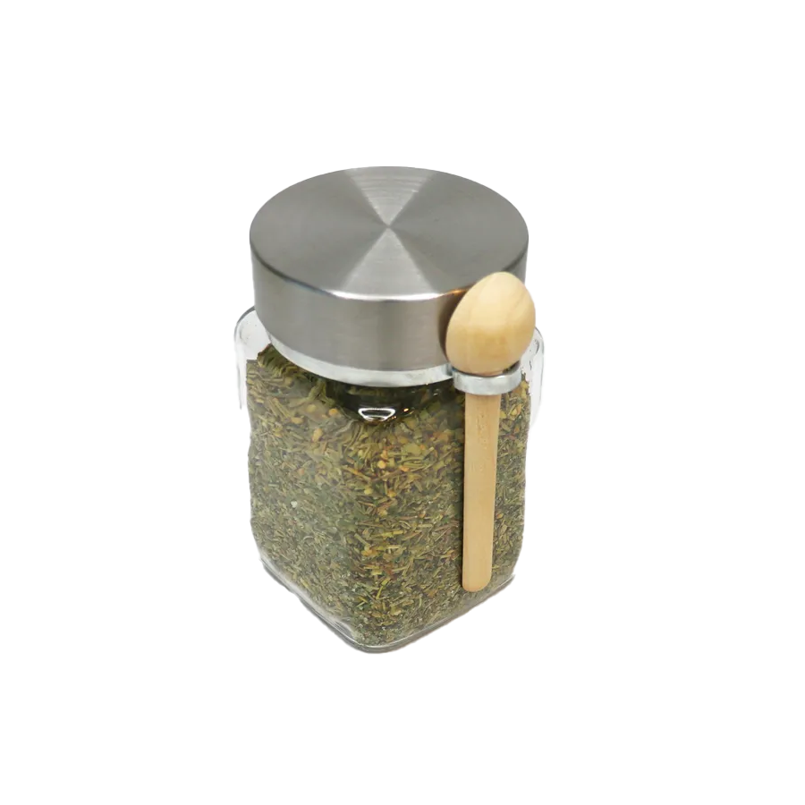 Spice & herb jar with wooden spoon