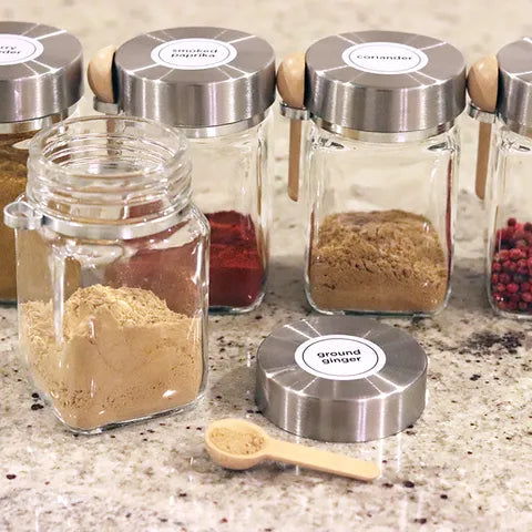 Spice & herb jar with wooden spoon