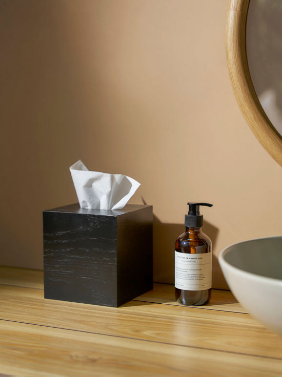 Square tissue box cover black