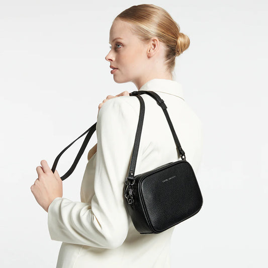Status Anxiety plunder leather bag with dual straps black