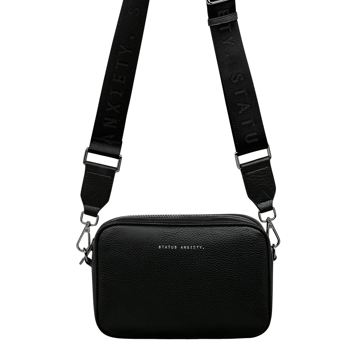 Status Anxiety plunder leather bag with dual straps black
