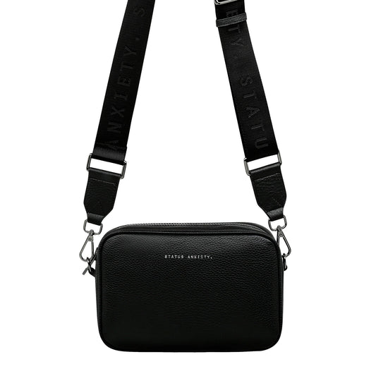 Status Anxiety plunder leather bag with dual straps black