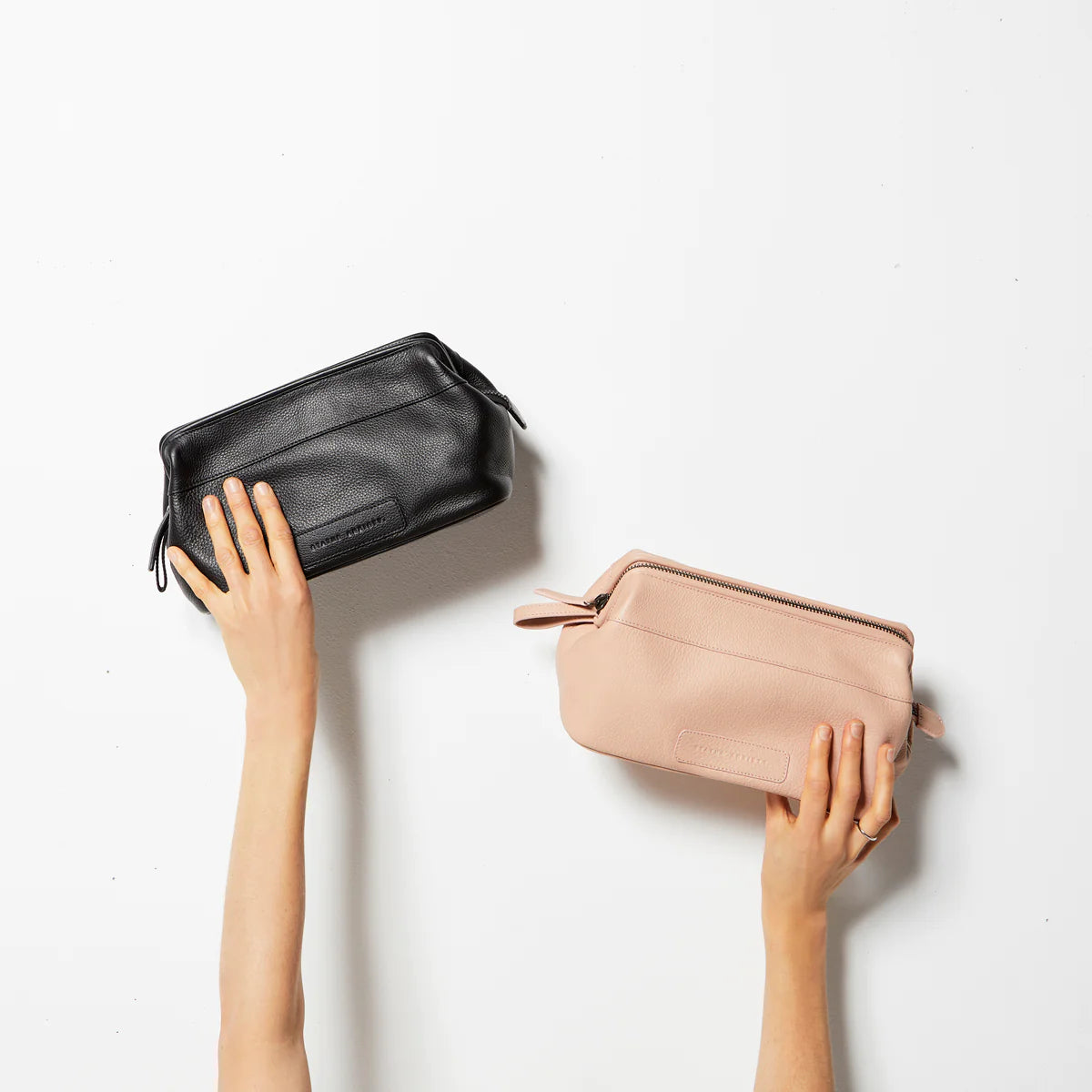Status Anxiety leather toiletry bag