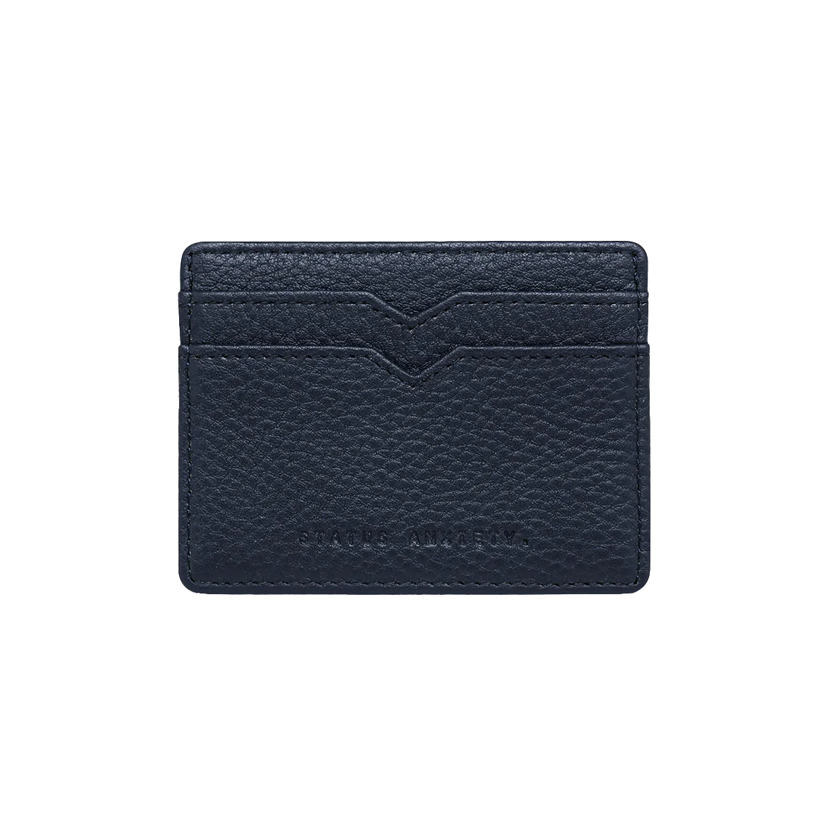 Leather card holder midnight blue