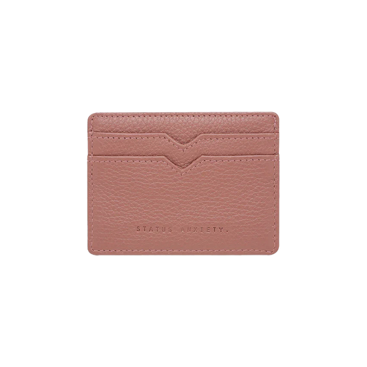 Leather card holder dusty rose
