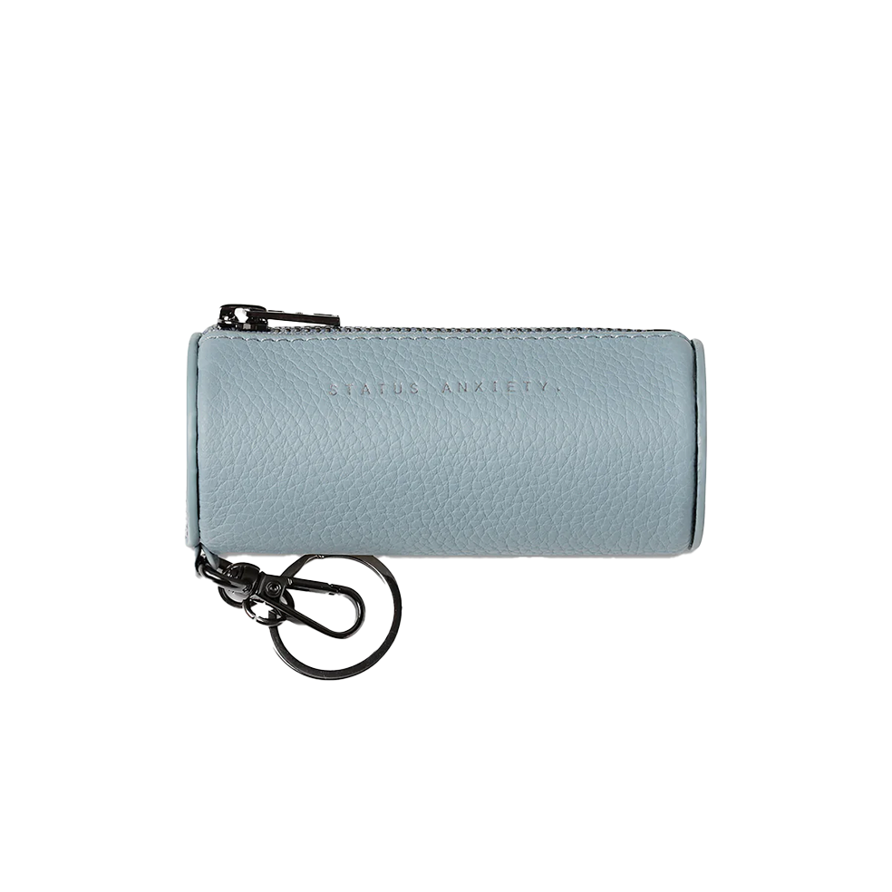 Escape leather key ring pouch powder blue