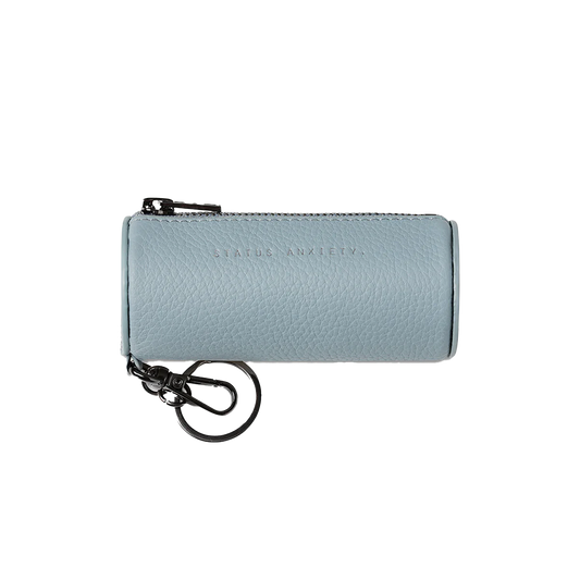 Escape leather key ring pouch powder blue