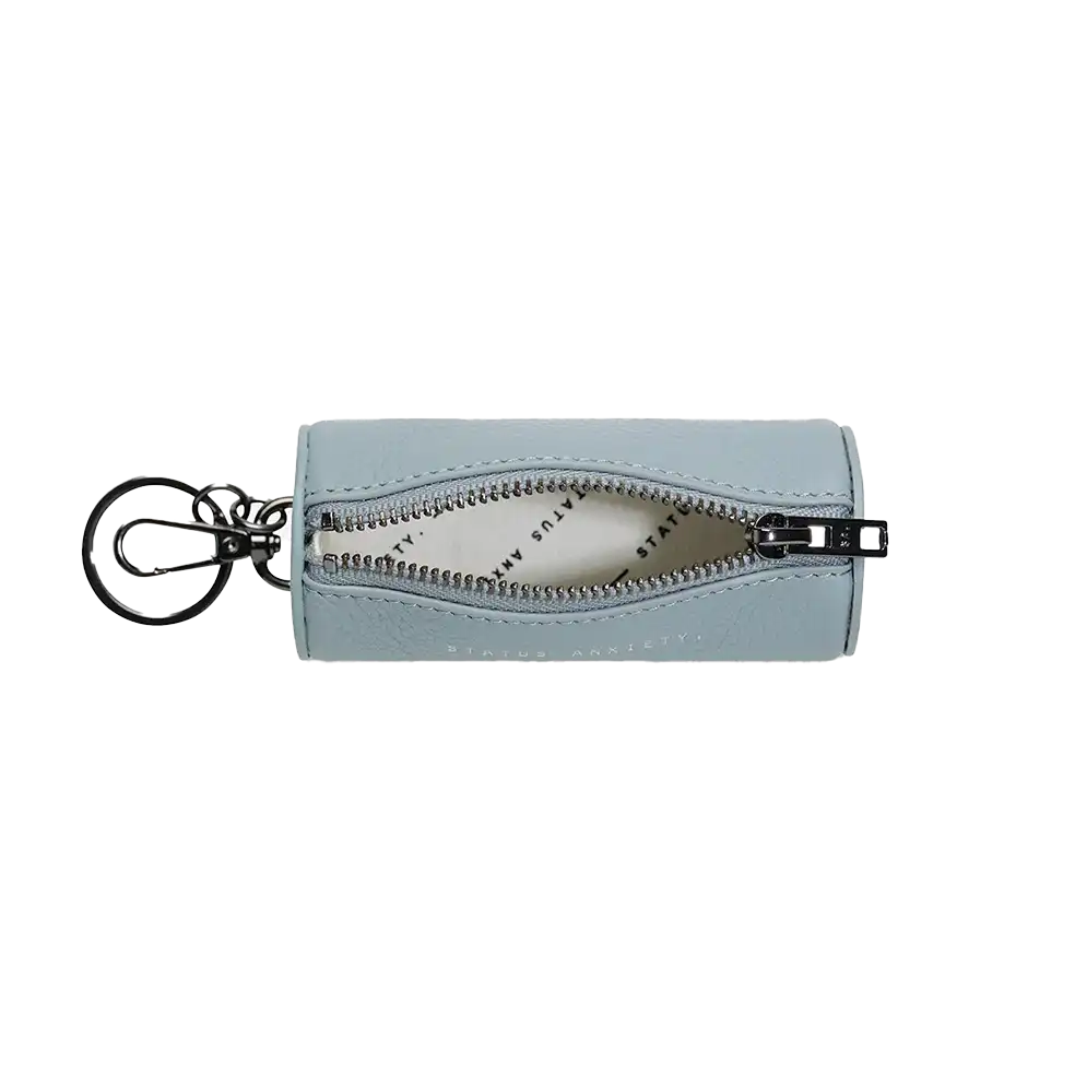 Escape leather key ring pouch powder blue