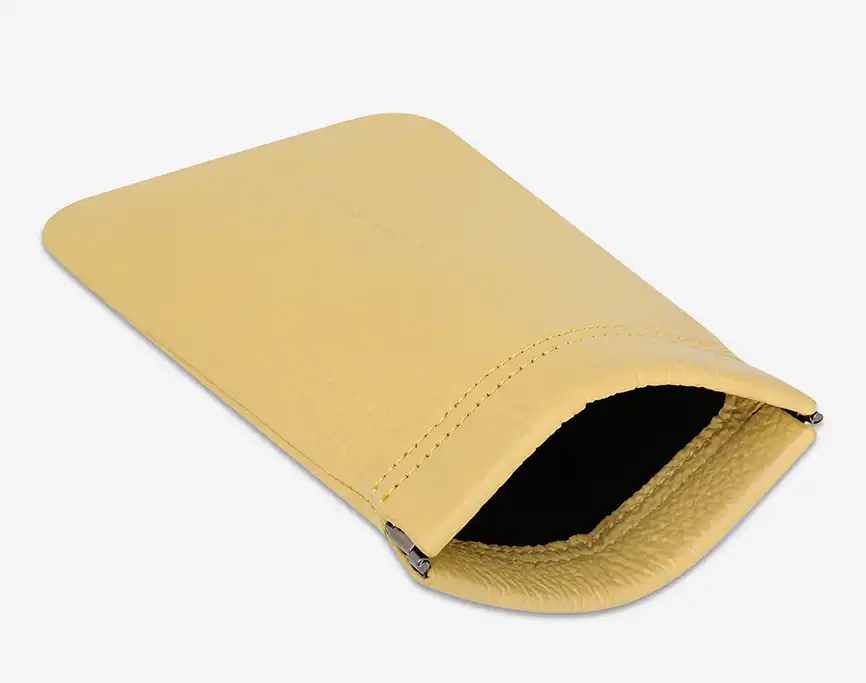 Leather sunglasses pouch butter