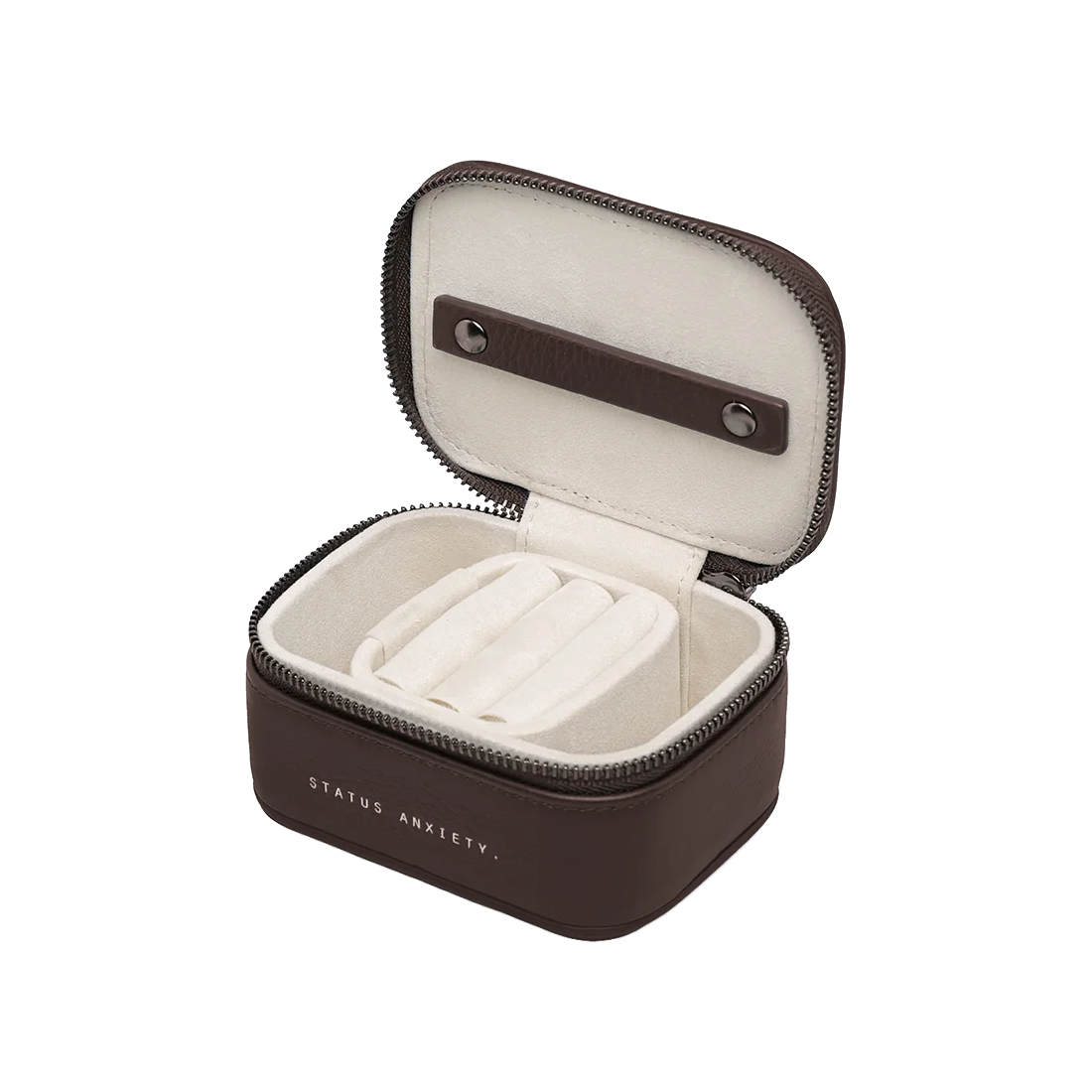 Heartbreaker leather jewellery box 10cm cocoa