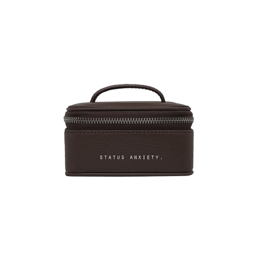 Heartbreaker leather jewellery box 10cm cocoa