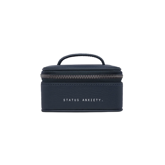 Heartbreaker leather jewellery box 10cm midnight blue