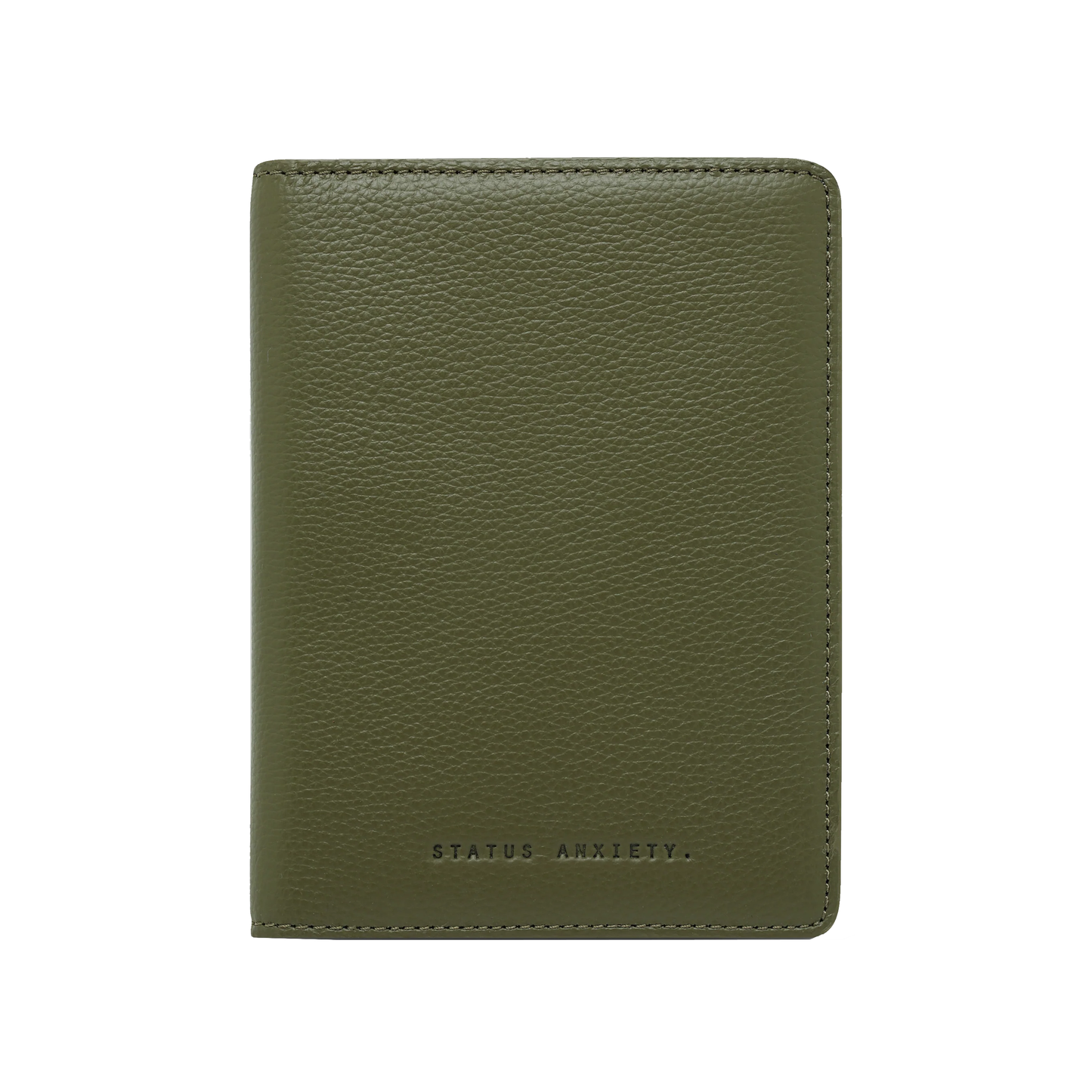 In transit leather passport wallet khaki
