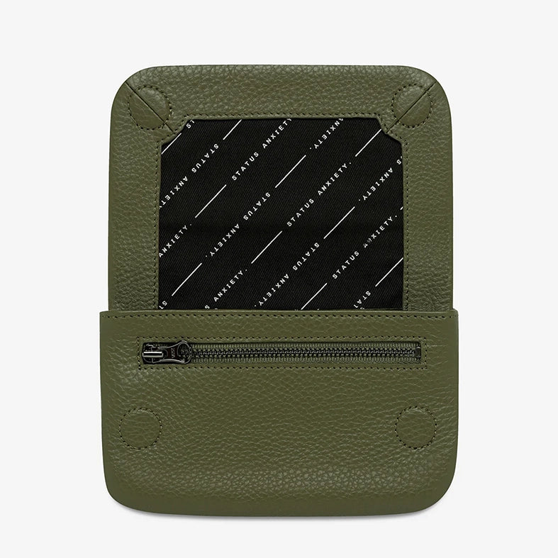 Impermanent leather wallet khaki