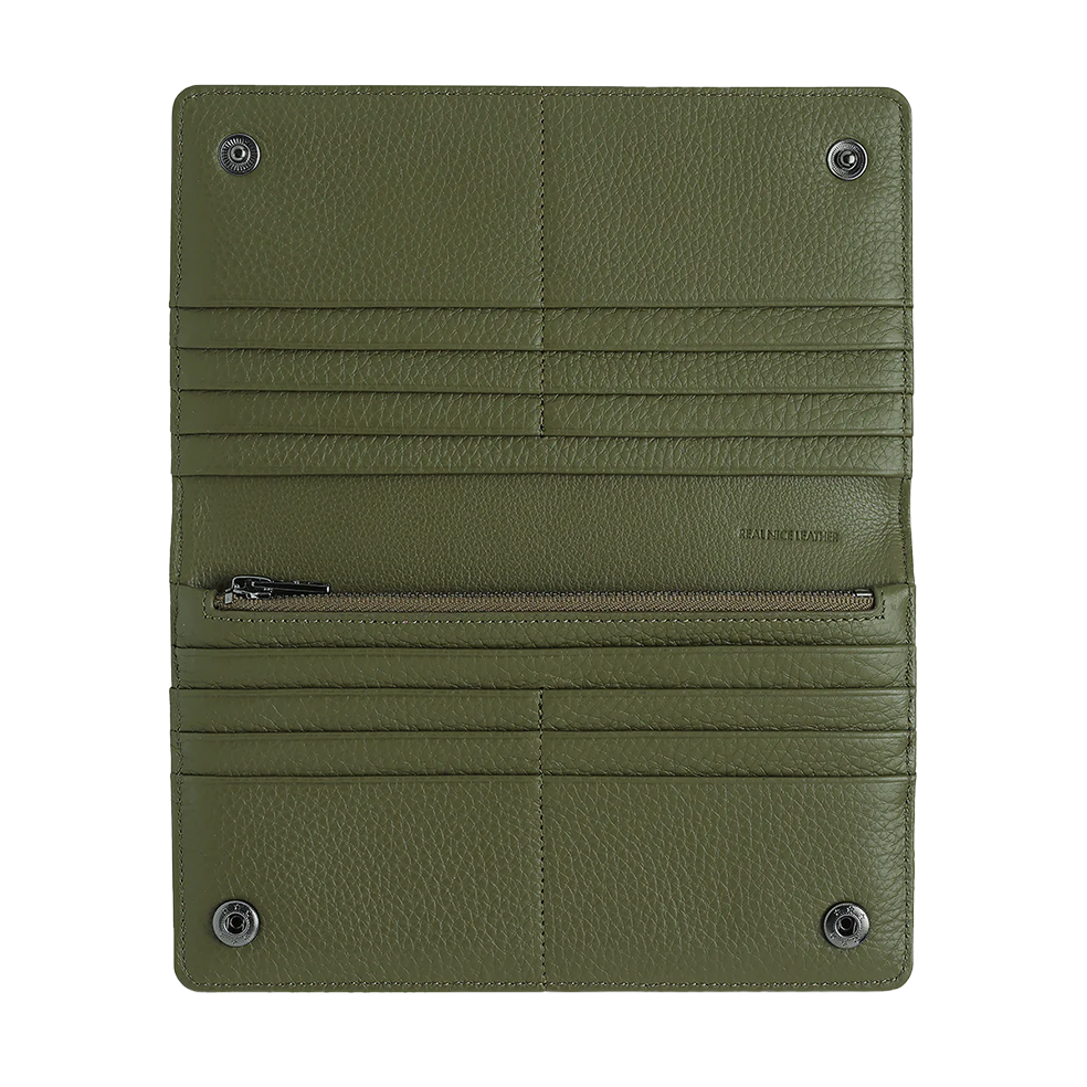 Living proof leather wallet khaki