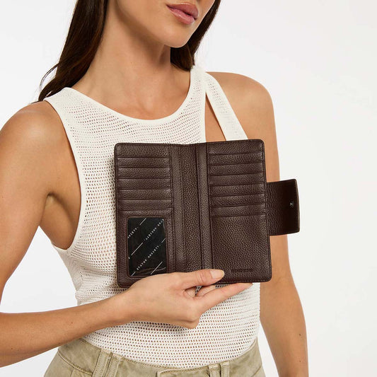Ruins leather wallet cocoa