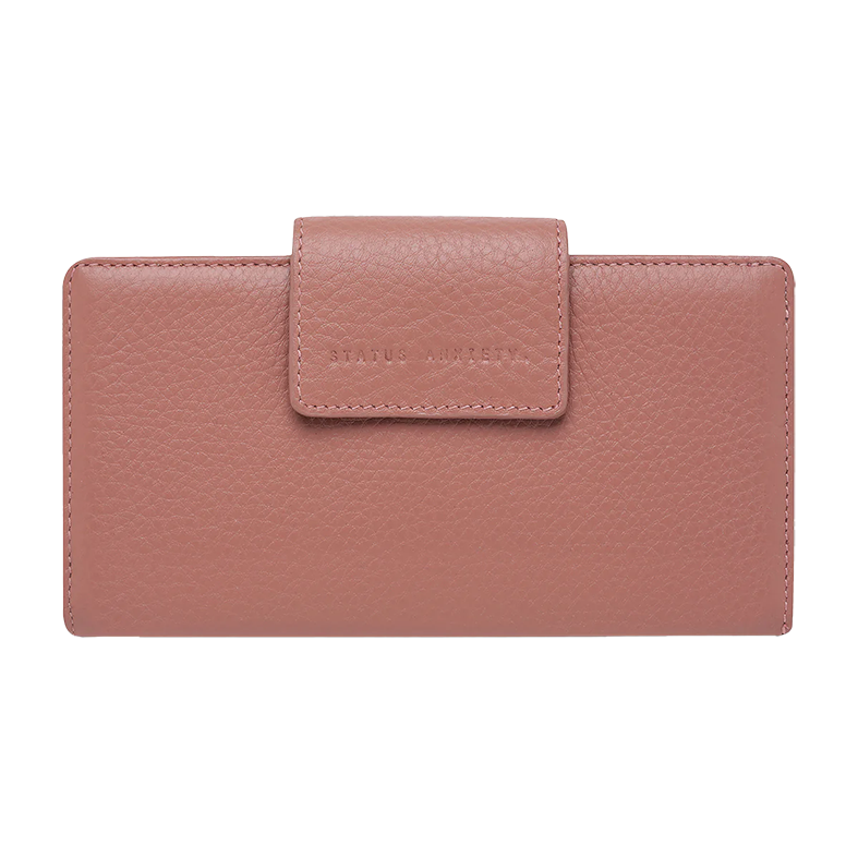 Ruins leather wallet dusty rose