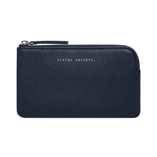 Smoke and mirrors leather wallet midnight blue