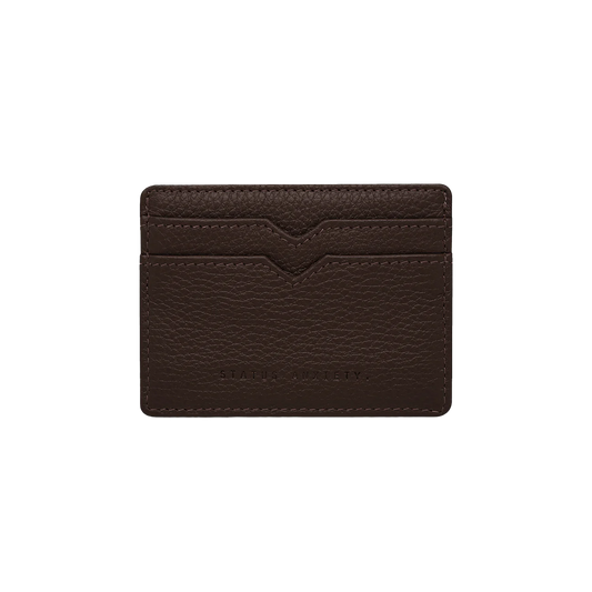 Leather card holder cocoa