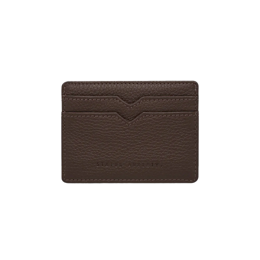 Leather card holder cocoa