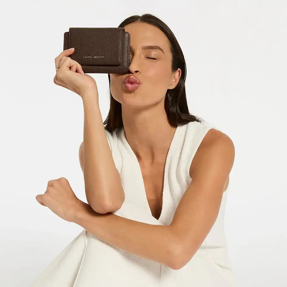 Visions leather wallet cocoa