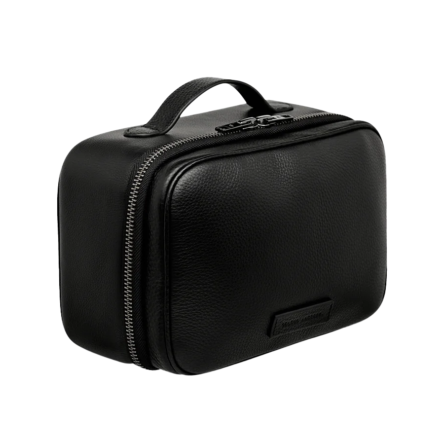 Farther Away leather toiletry bag black