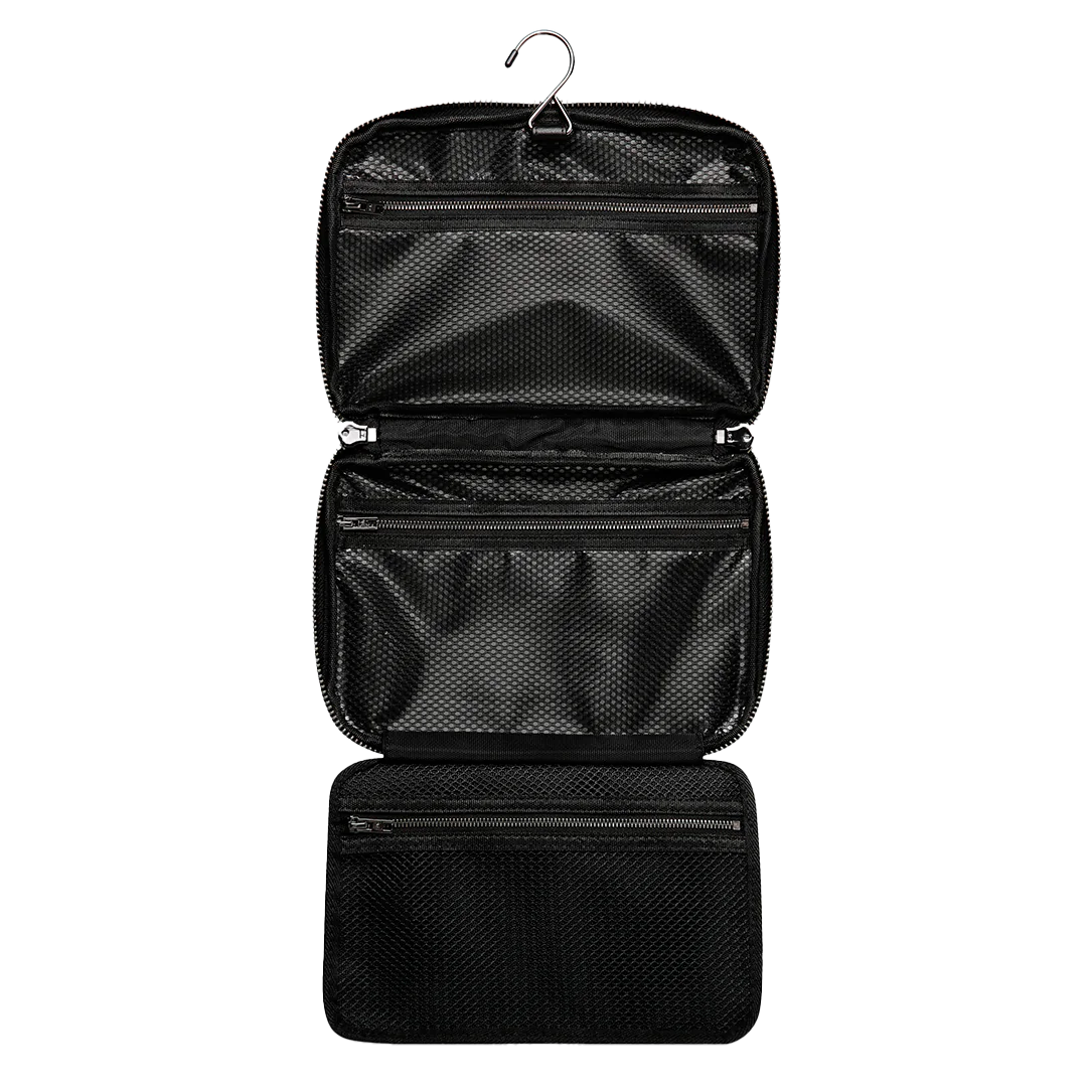 Farther Away leather toiletry bag black