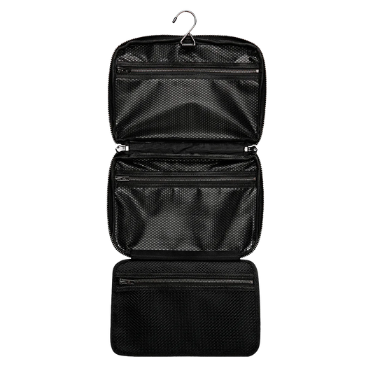 Farther Away leather toiletry bag black