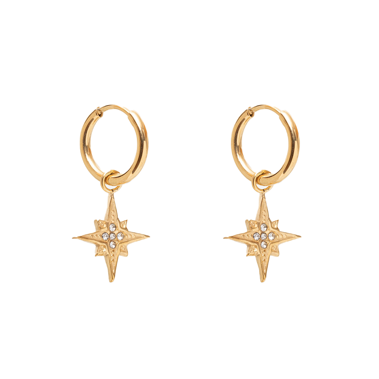 Stella star huggie earrings gold