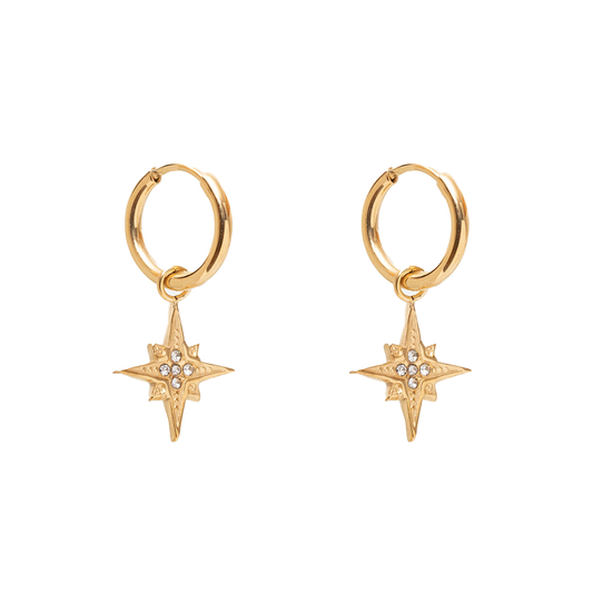 Stella star huggie earrings gold