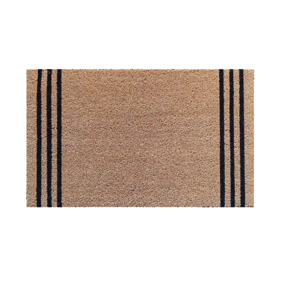 Outdoor coir doormat with black stripes 45 x 75cm