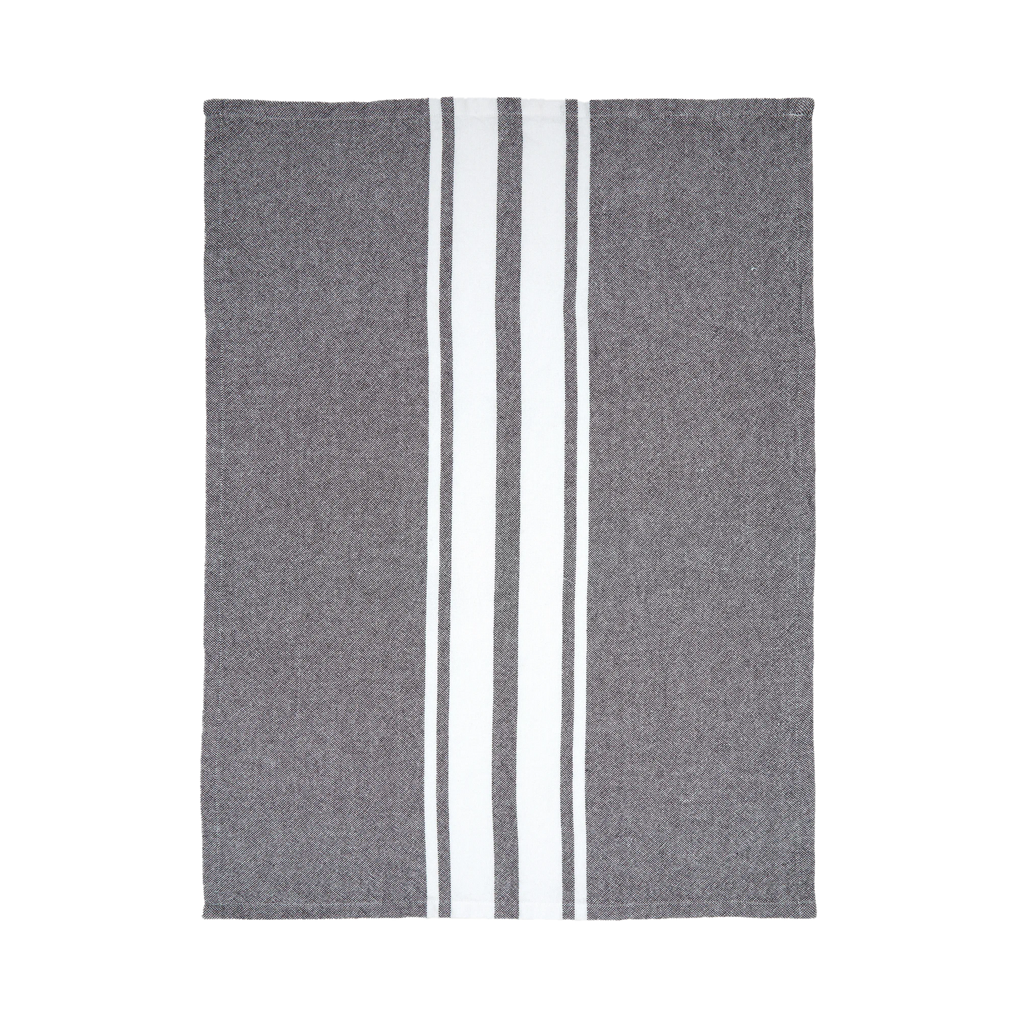 Stripe yarn dyed cotton tea towel charcoal