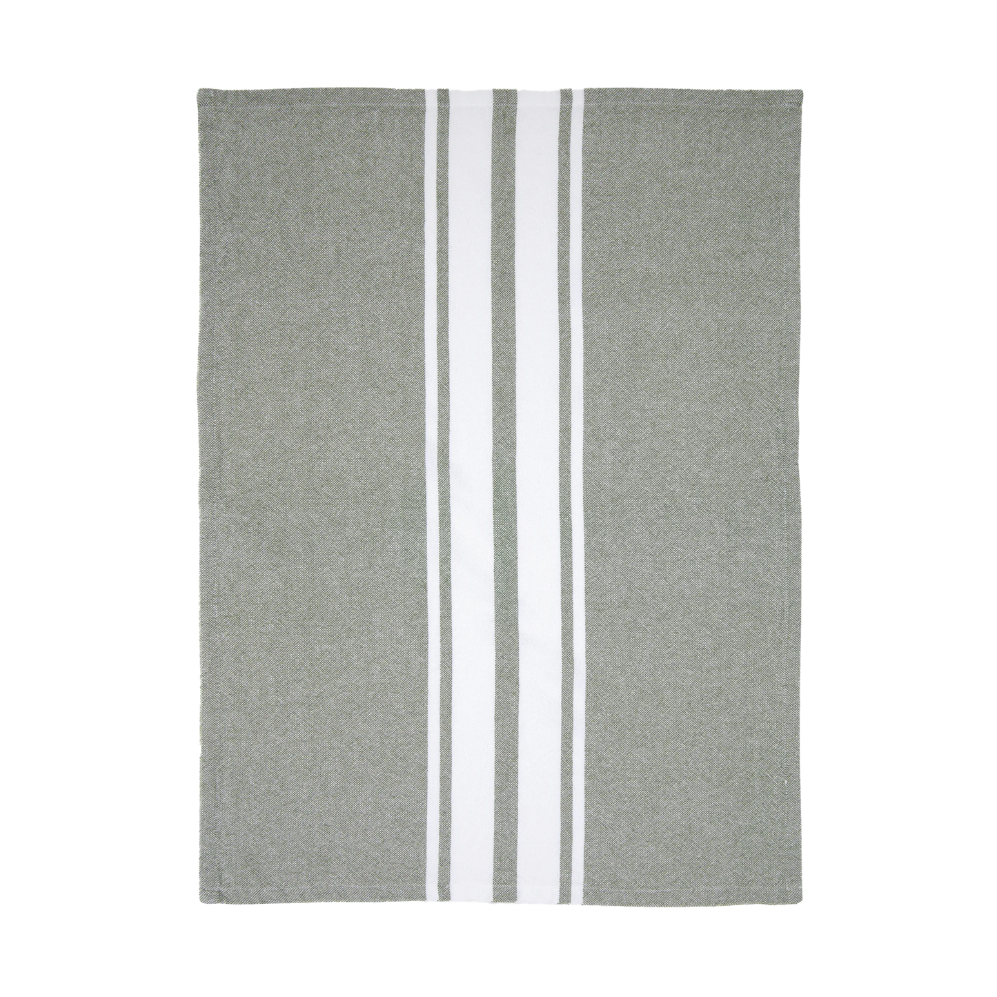Stripe yarn dyed cotton tea towel olive