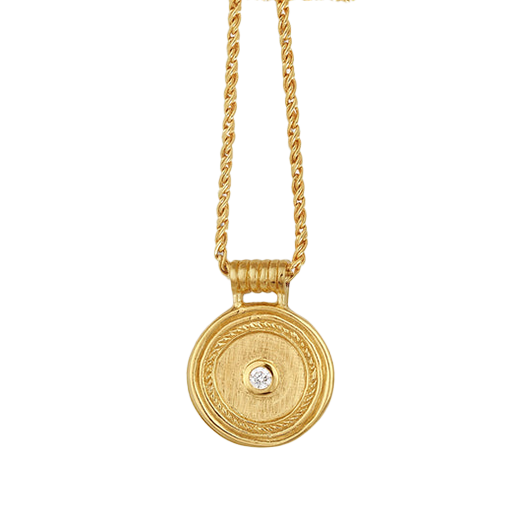 Temple of the Sun Capella coin necklace gold