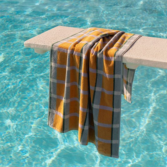 Cozumel plaid beach towel satsuma