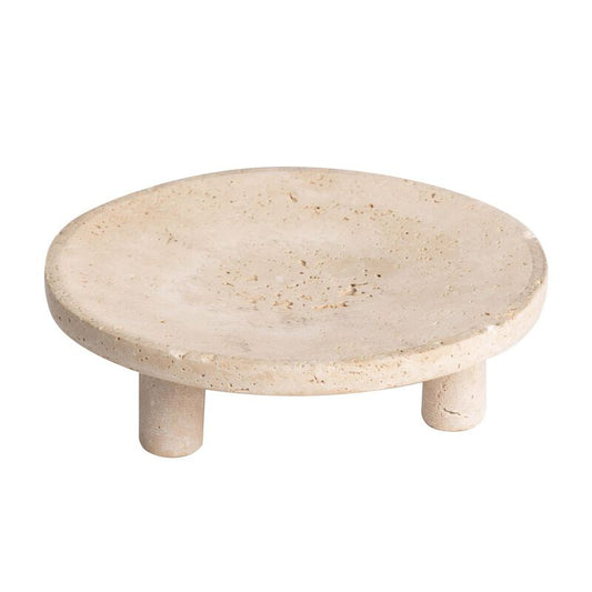 Light travertine stand 23.5cm