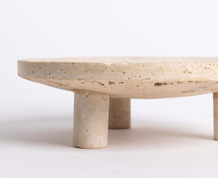 Light travertine stand 23.5cm