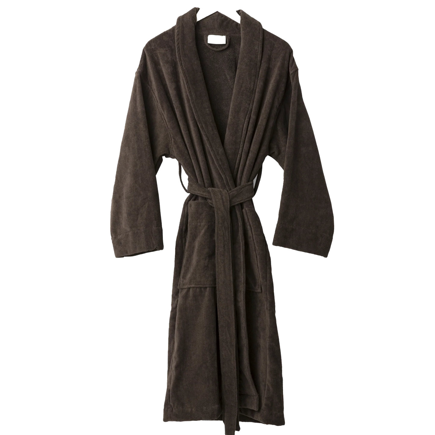 Cotton velour dressing gown cocoa