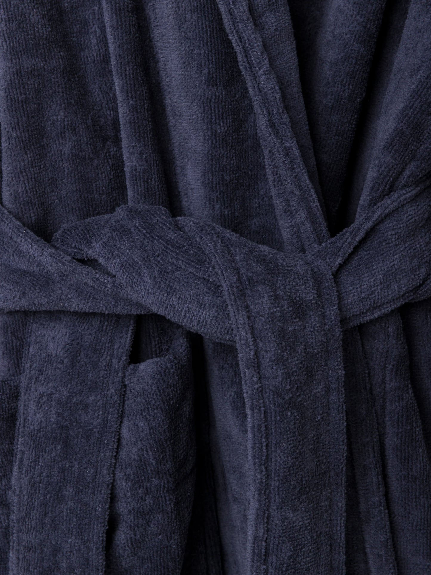 Cotton velour dressing gown midnight