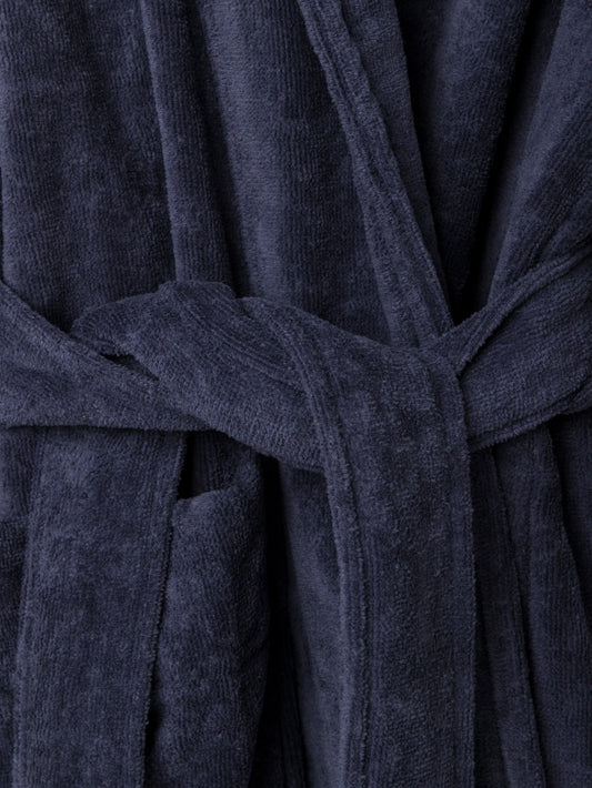 Cotton velour dressing gown midnight