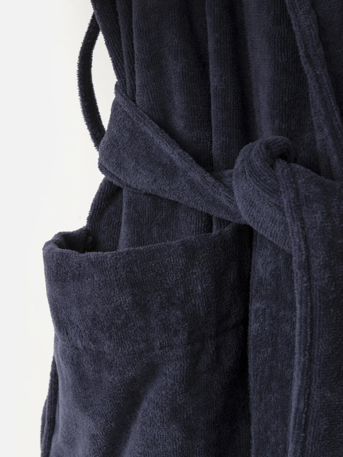 Cotton velour dressing gown midnight