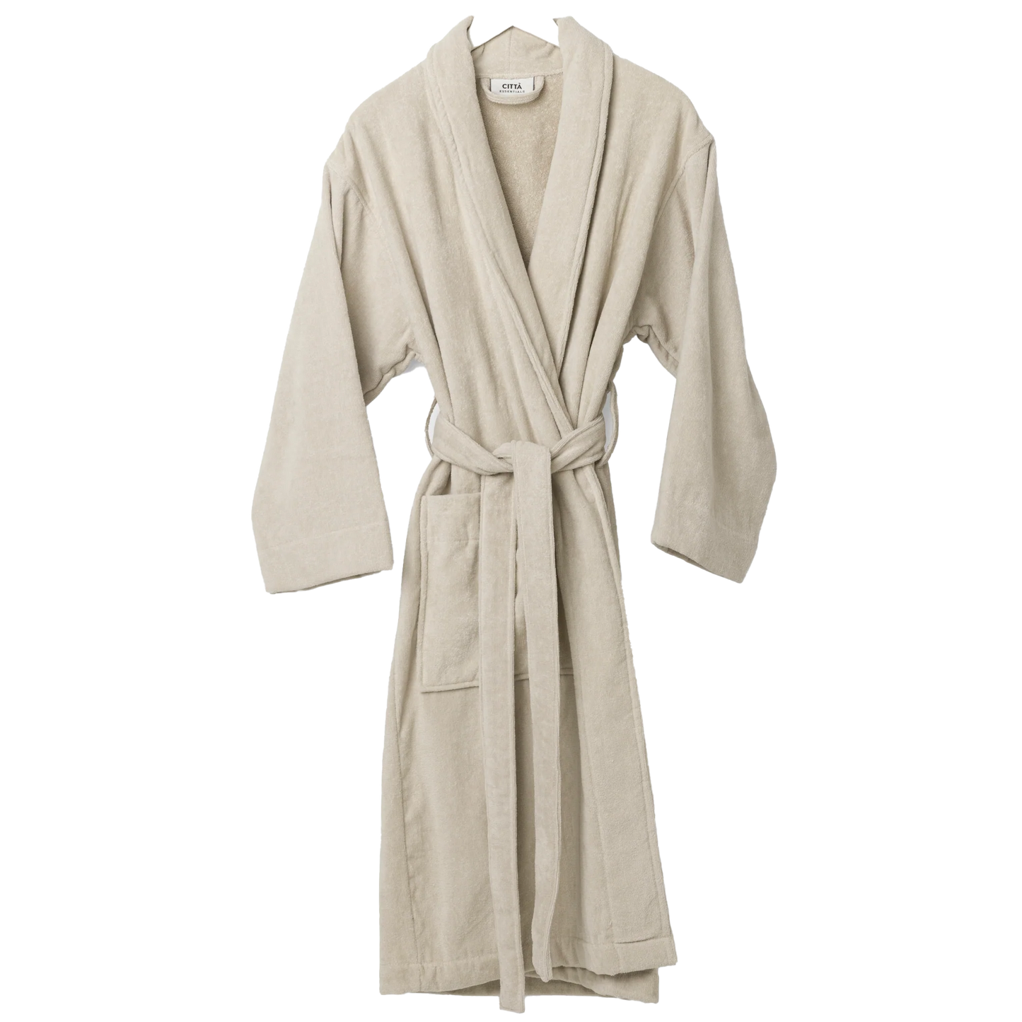 Cotton velour dressing gown oat